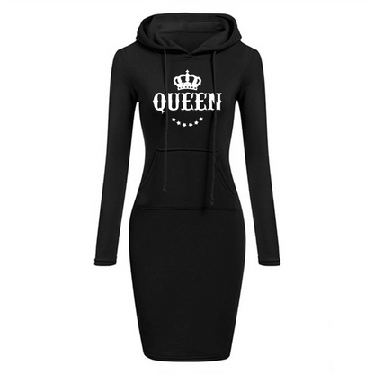 Women's Hooded Sweatshirt Dress.