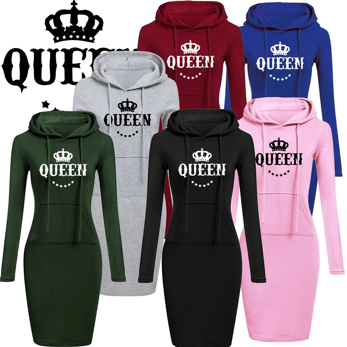 Women's Hooded Sweatshirt Dress.