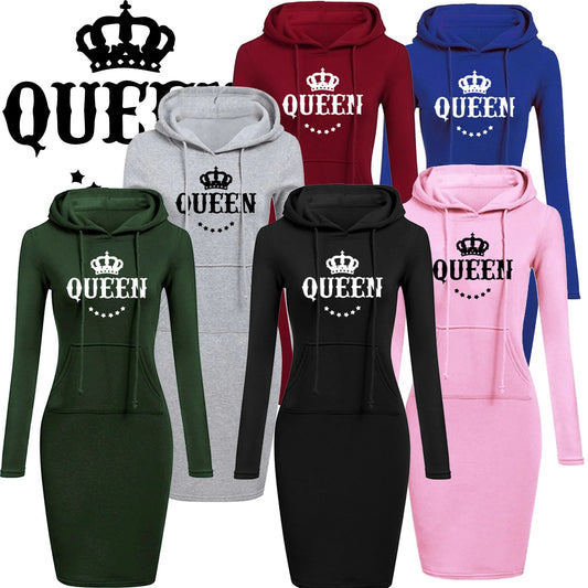 Women's Hooded Sweatshirt Dress.