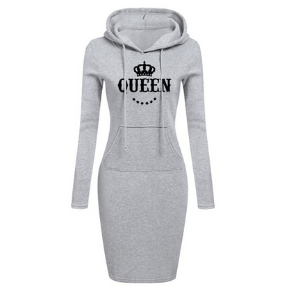 Women's Hooded Sweatshirt Dress.