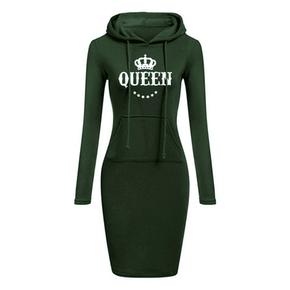 Women's Hooded Sweatshirt Dress.