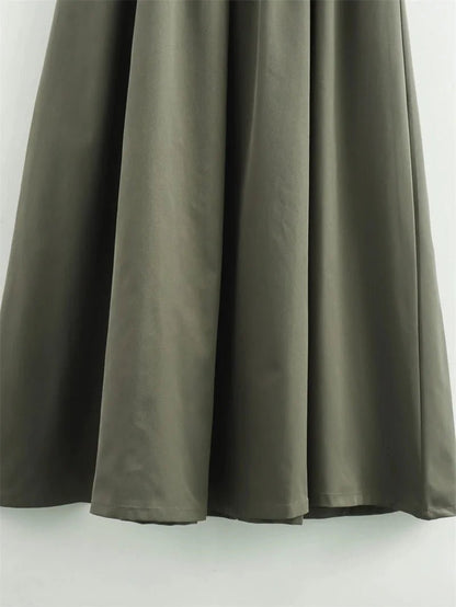 MUJER Zipper Long Dress Woman Pleated Sleeveless Bodycon Dress Summer Elegant Party Dresses For Women 2025 New Midi Dresses.