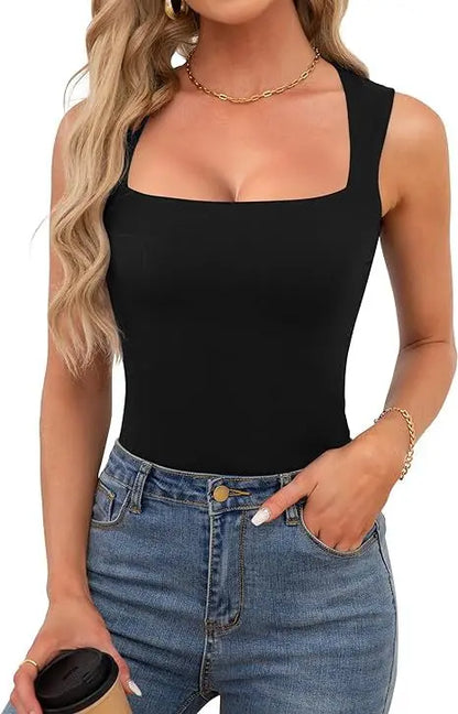 Slimming Square Neck Tank Top