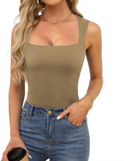 Slimming Square Neck Tank Top