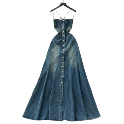 Long Dress Women Denim Dresses Sling Strapless A Line Vestidos Y2k Streetwear Sleeveless Sexy Elegant Party Night Work 2026