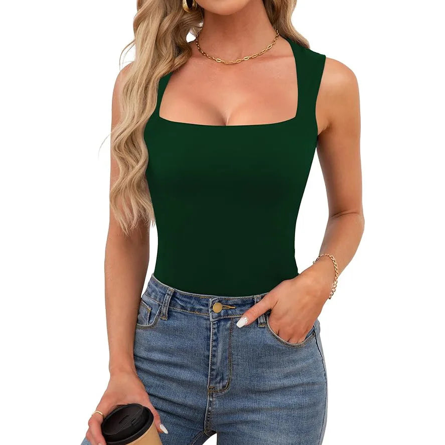 Slimming Square Neck Tank Top