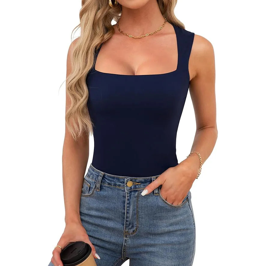 Slimming Square Neck Tank Top